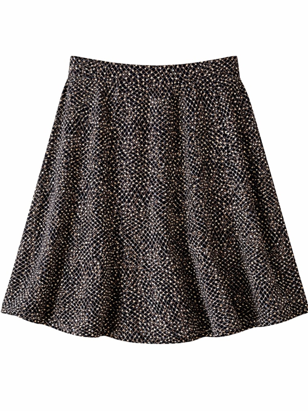 axcess Liz Claiborne Black Pale Pink and White Geometric A-Line Skirt